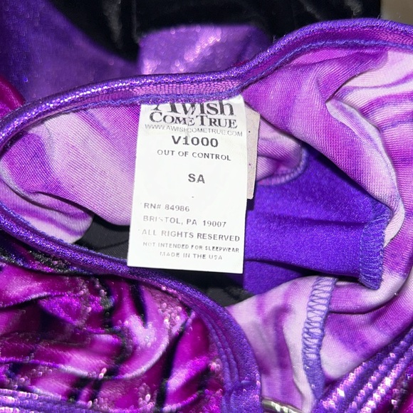 A Wish Come True Black & Purple Velvet Jazz Dance Costume in a small adult. 👯♀️ - Picture 5 of 9